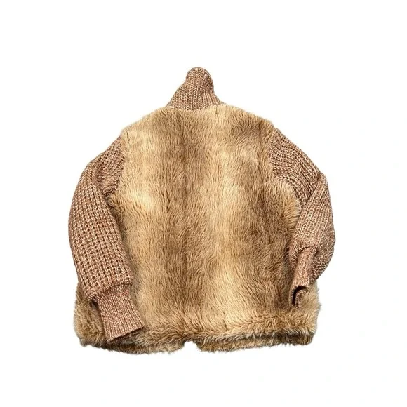 Vintage 70s Jc Penney Teddy Shaggy Fur Knit Jacket Hippie Women's  size XS/S - Picture 2 of 8